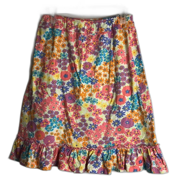 Hanna andersson ladies bright colorful flowers skirt size small boho - Picture 7 of 9
